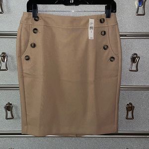 Nude button pocket LOFT skirt
